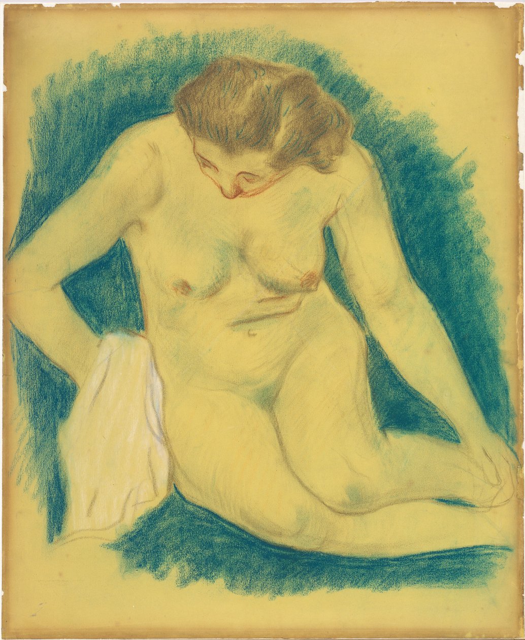 Sedící akt při pohledu shora od Paul Gauguin