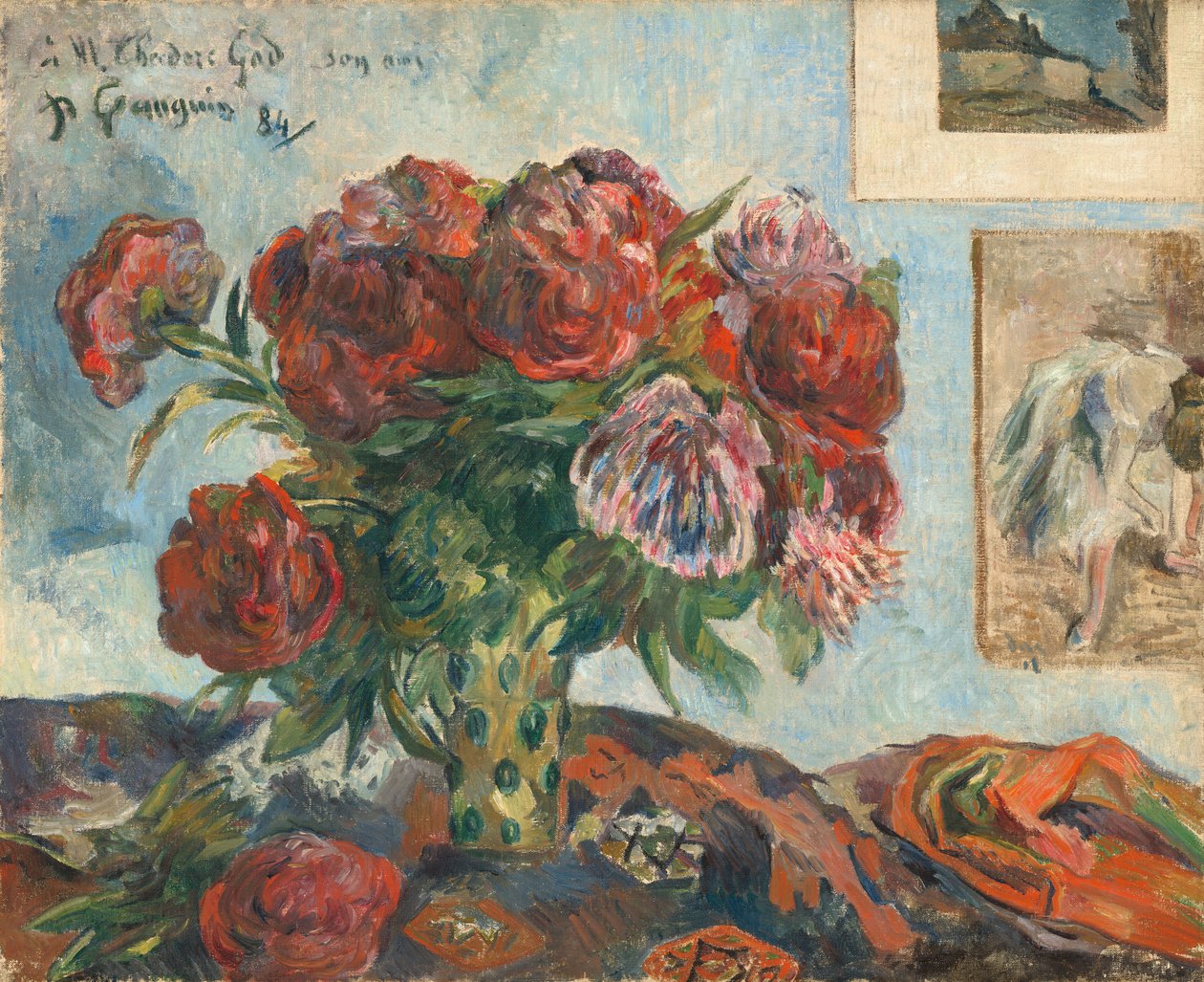 Zátiší s pivoňkami od Paul Gauguin
