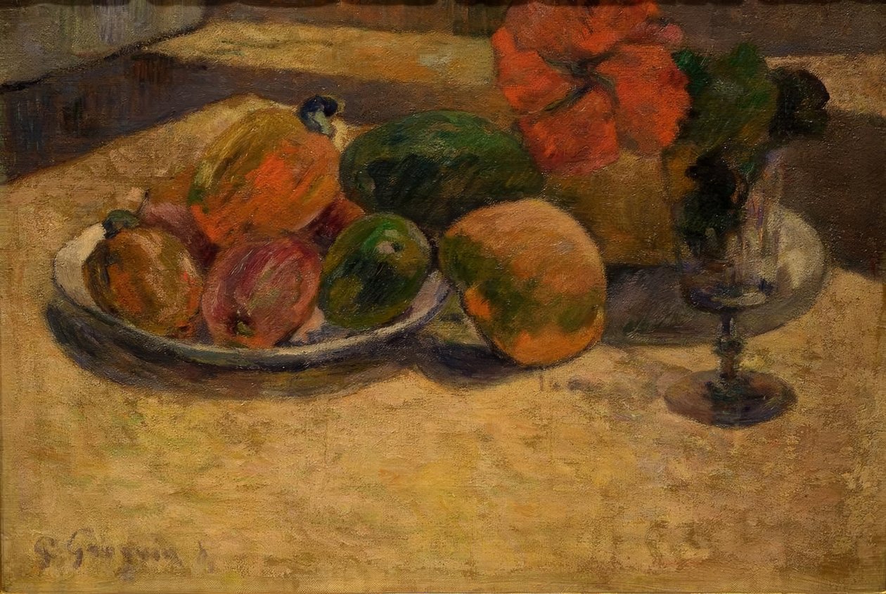 Zátiší s mangem a ibiškem od Paul Gauguin