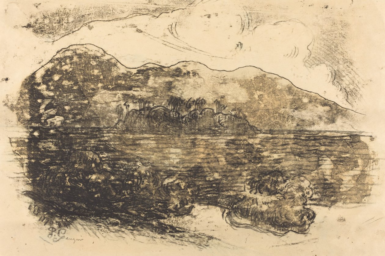 Tahitian Shore [recto], c. 1900. od Paul Gauguin