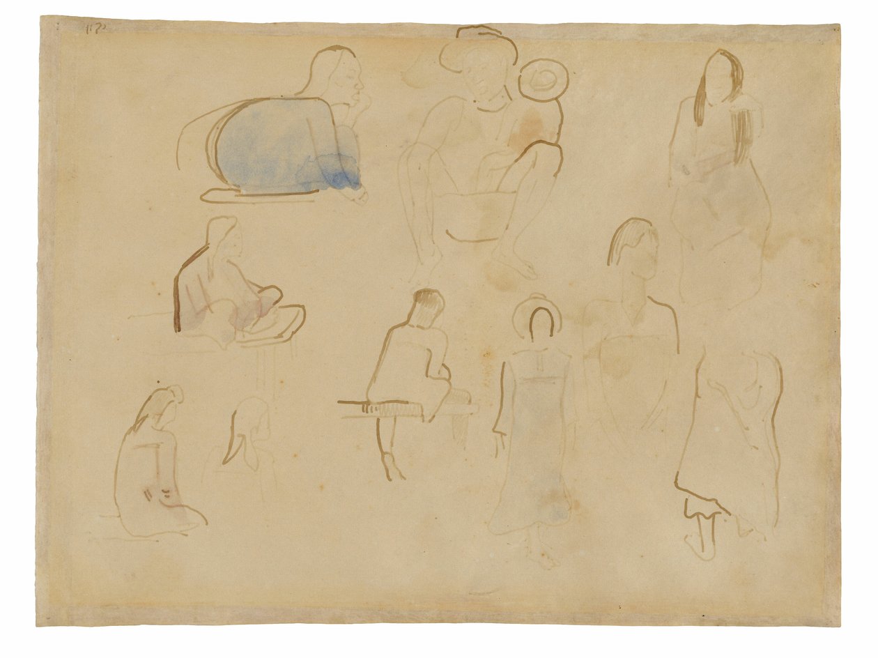 Deset studií tahitských postav od Paul Gauguin