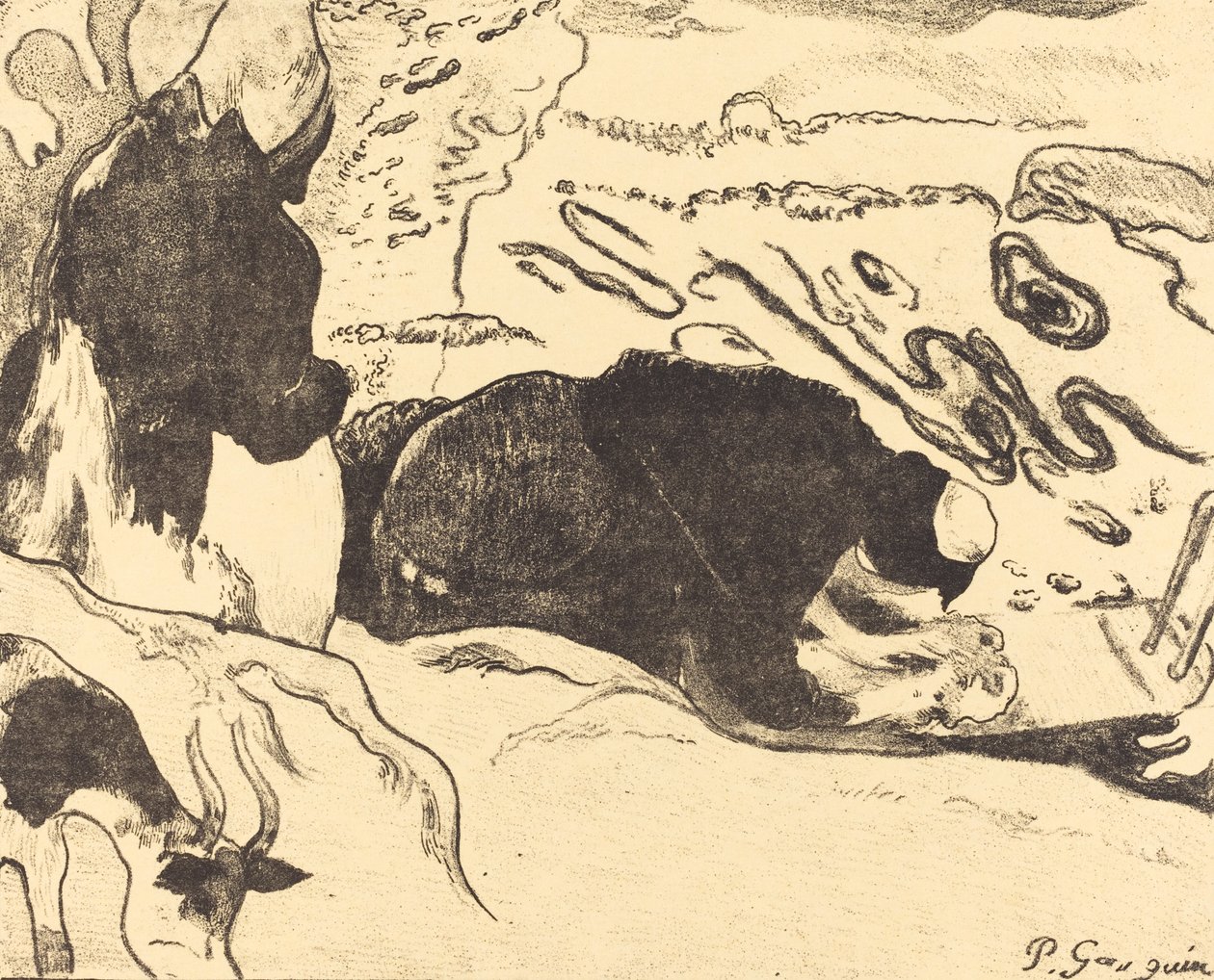 The Washerwomen The Washers, 1889. od Paul Gauguin