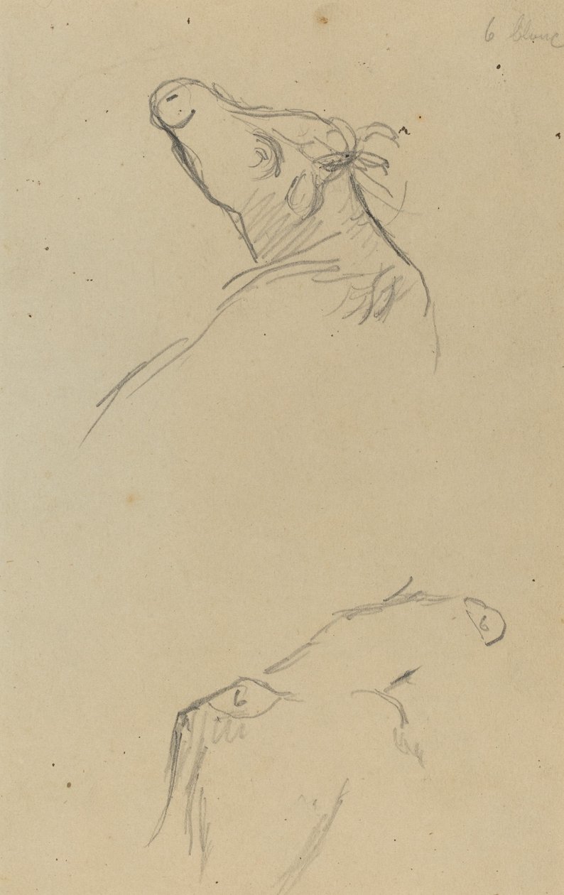 Dvě kravské hlavy [verso] od Paul Gauguin