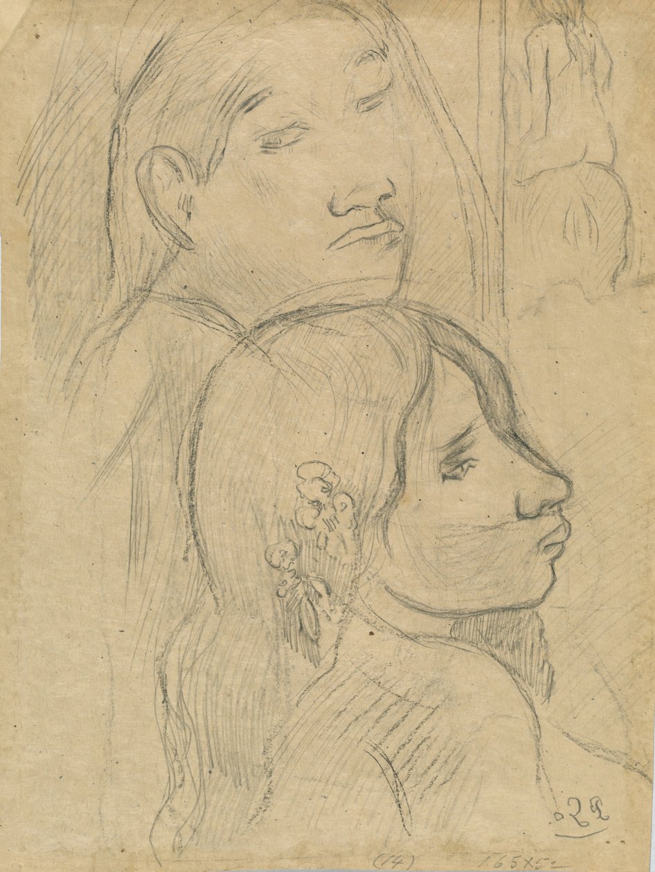 Dva Markézané [verso], c. 1902. od Paul Gauguin