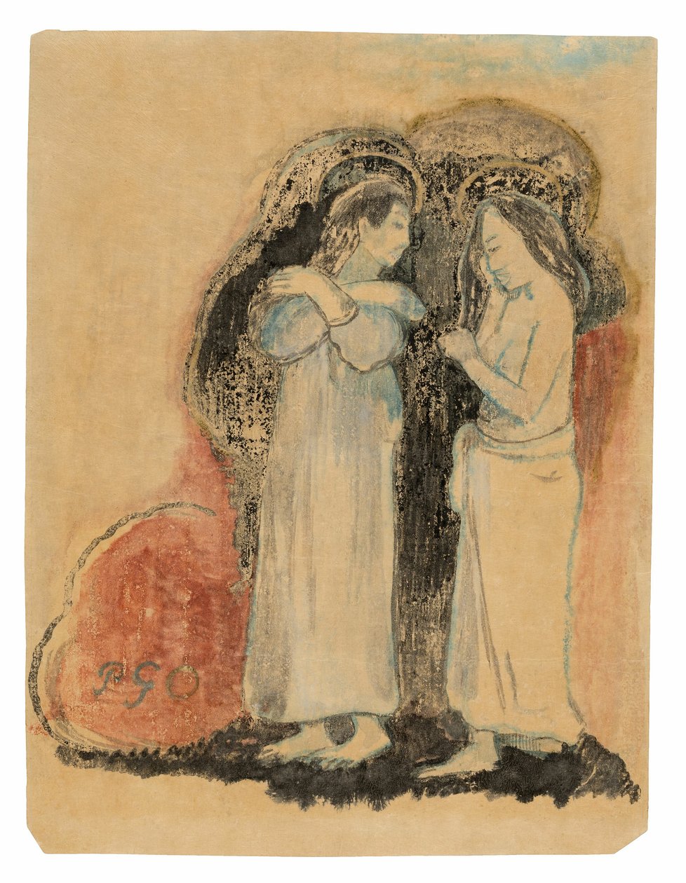 Dvě stojící tahitské ženy od Paul Gauguin