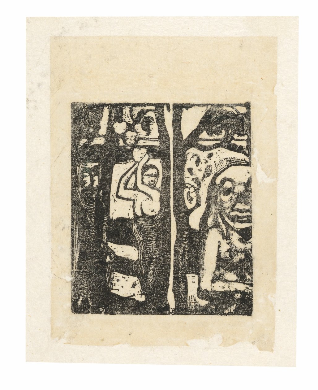 Žena sbírá ovoce a Oviri od Paul Gauguin