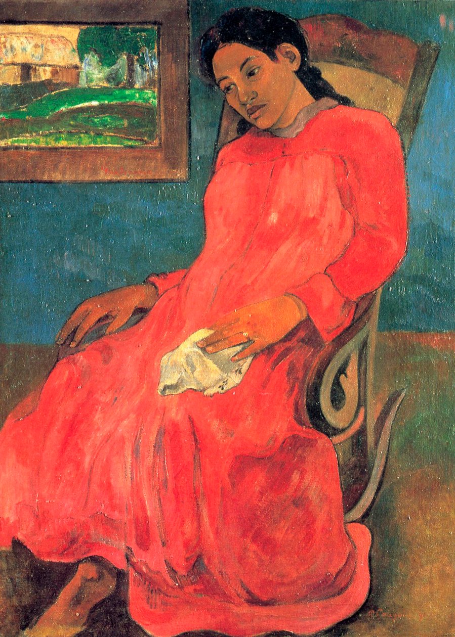 Žena v červených šatech, 1891. od Paul Gauguin
