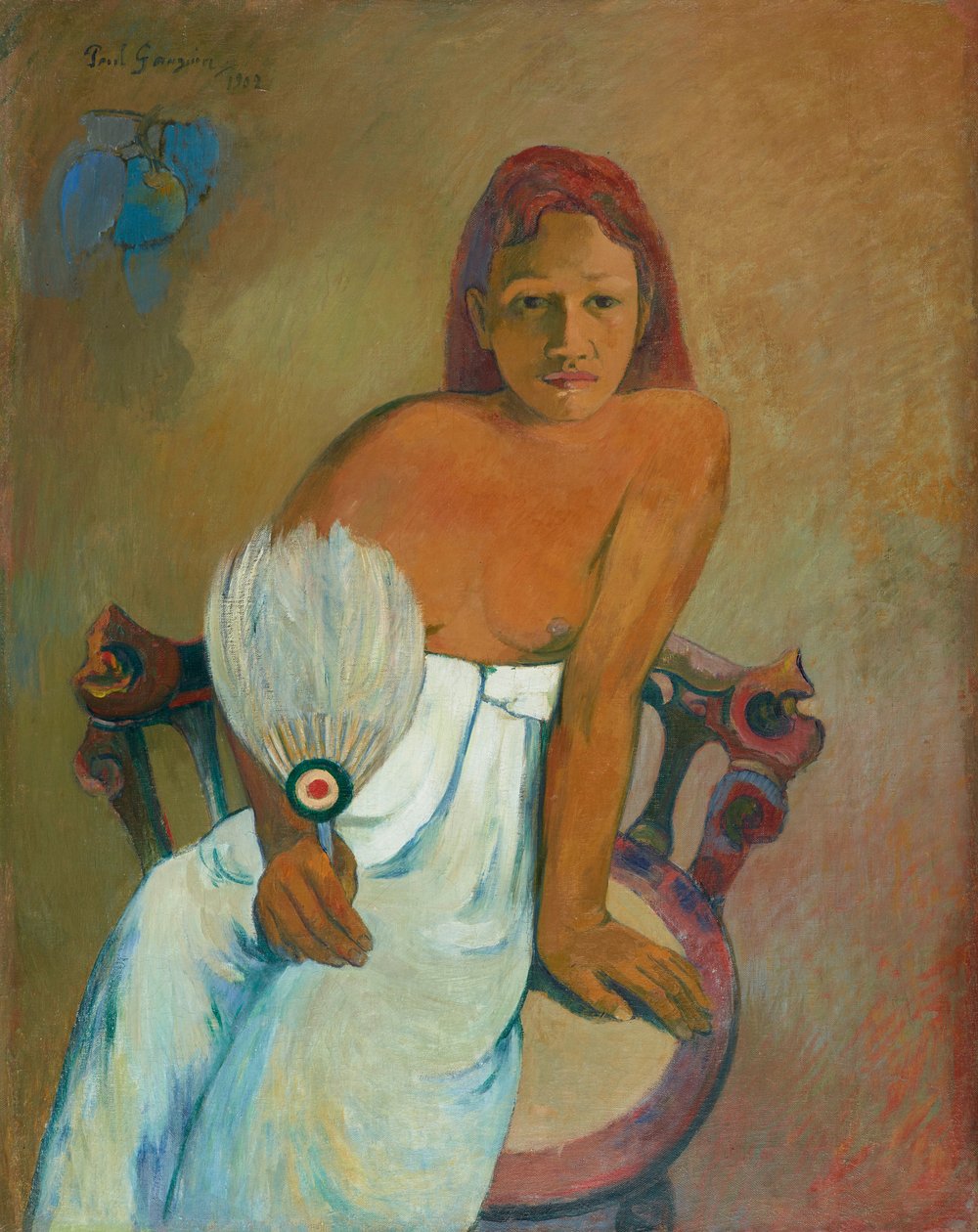 Žena s ventilátorem. od Paul Gauguin