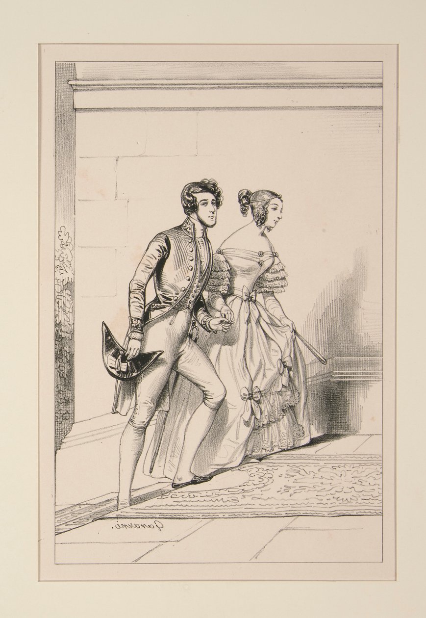 DVORNÍ KOSTÝ 1837 od Paul Gavarni