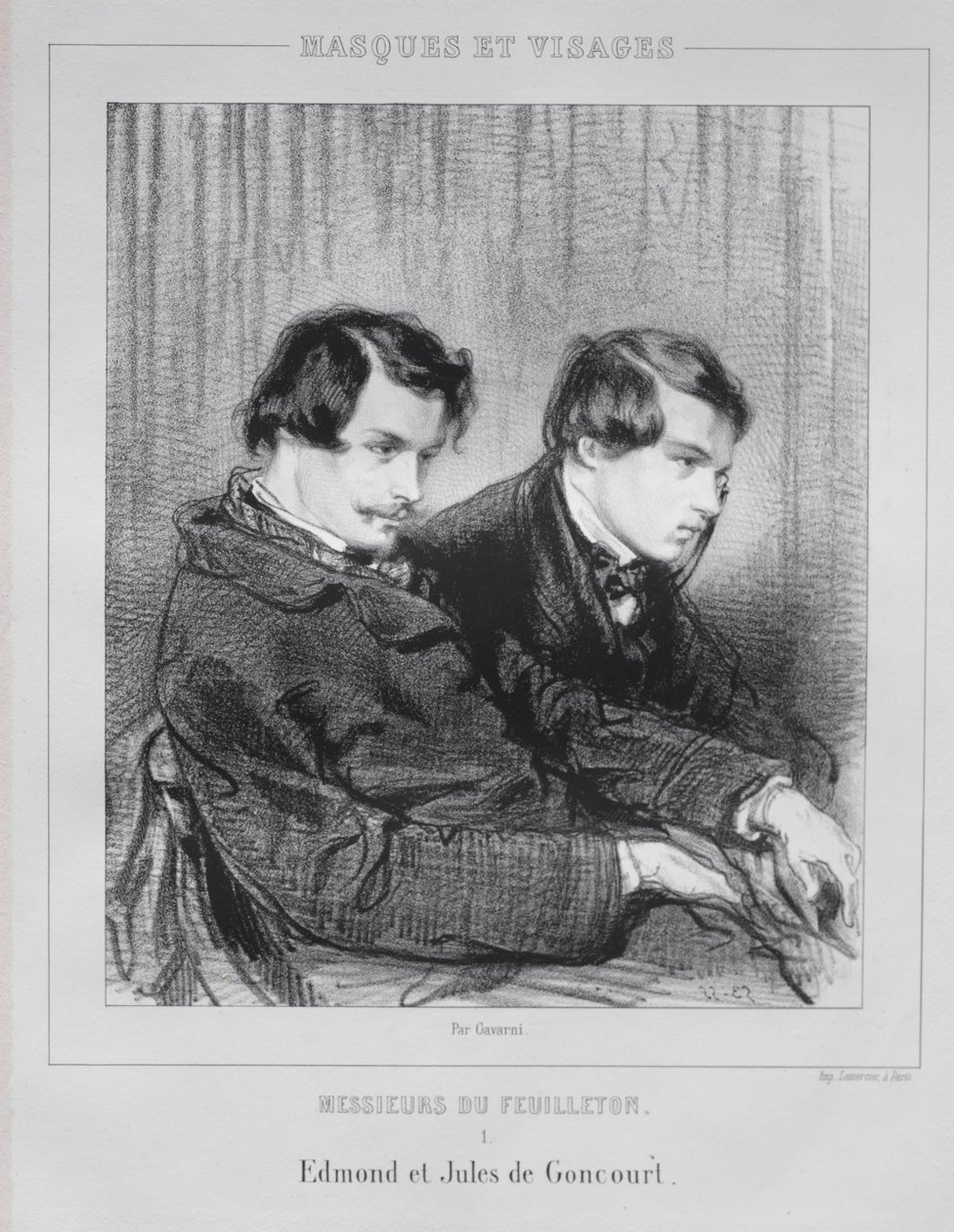 Edmond a Jules de Goncourt, 1853. od Paul Gavarni