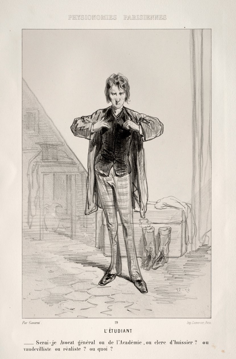 LÉtudiant. od Paul Gavarni