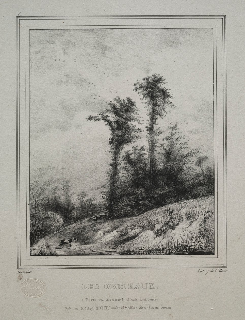Krajiny: Mladé jilmy, 1829. od Paul Huet