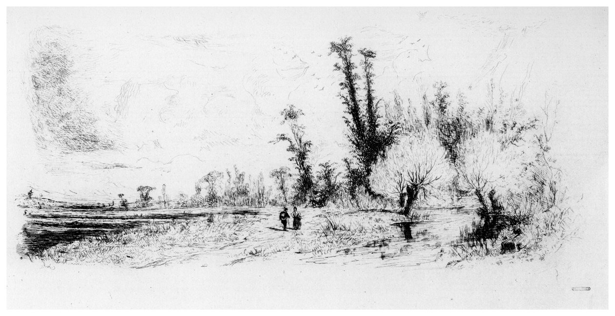 Saulaie des Environs de Paris, c1820-1870, 1924 od Paul Huet