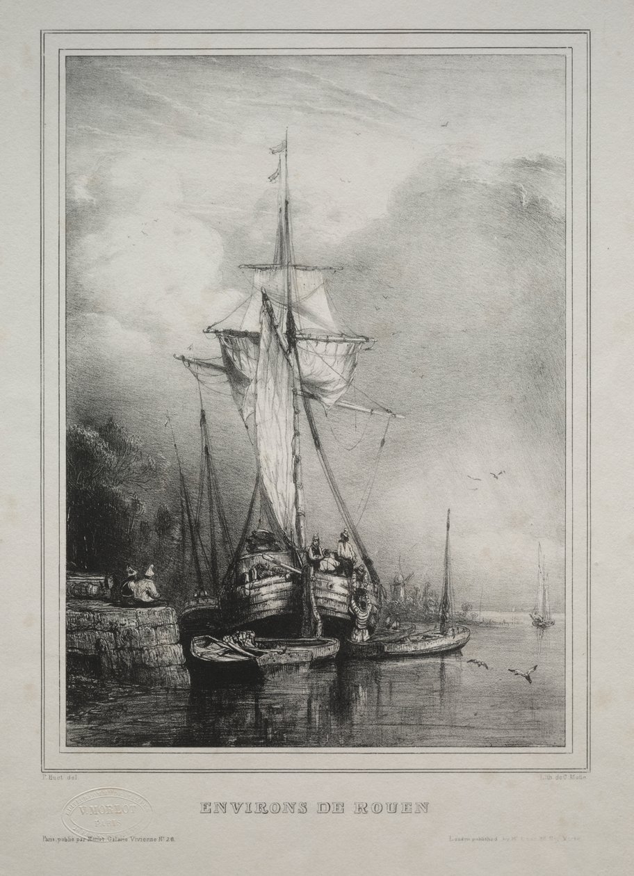 Six Marines: Environs of Rouen, France od Paul Huet