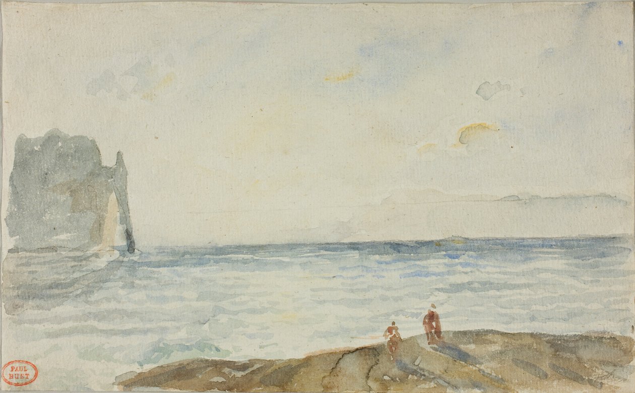 Pohled na Etretat od Paul Huet