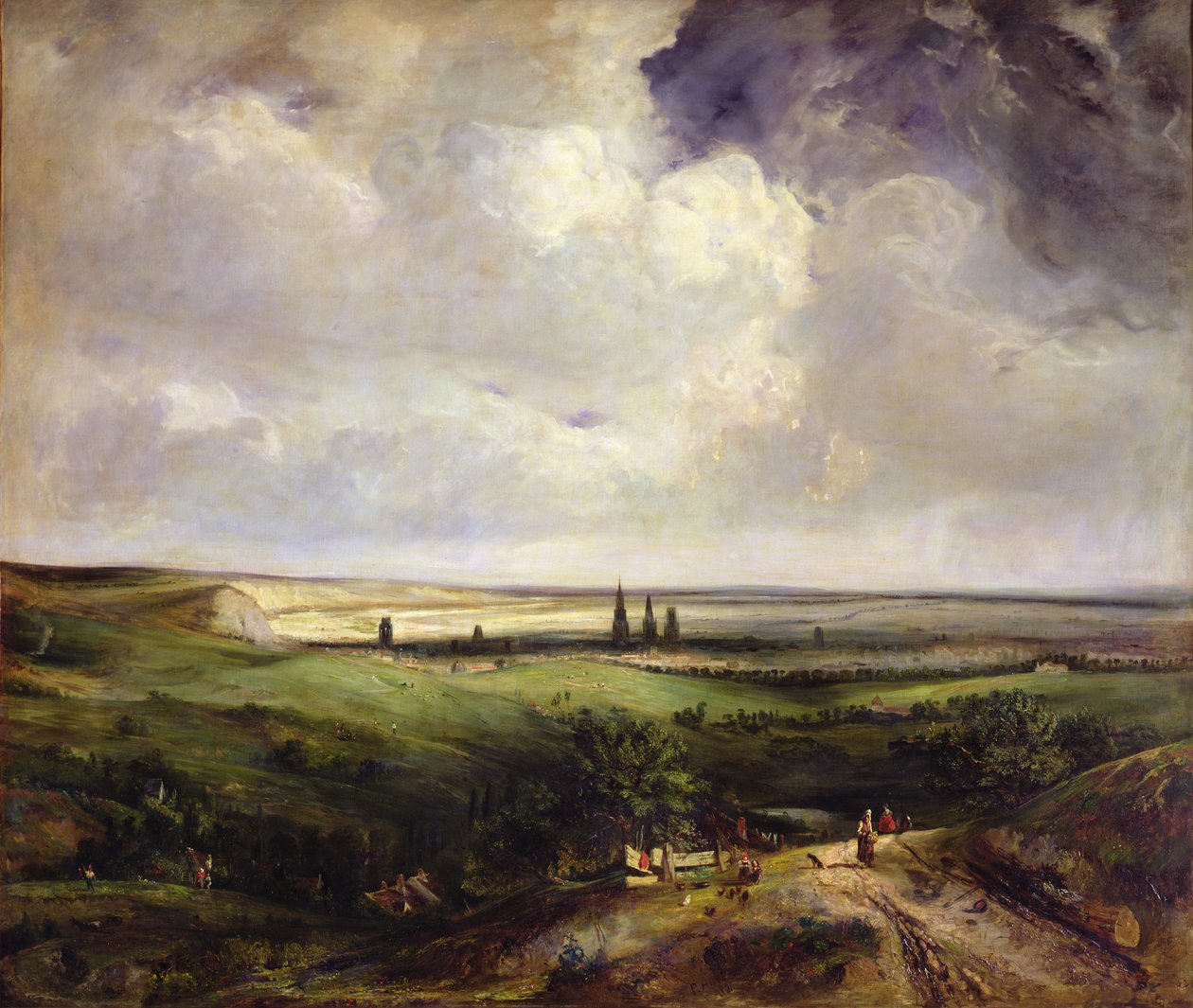 Pohled na Rouen, 1831 od Paul Huet