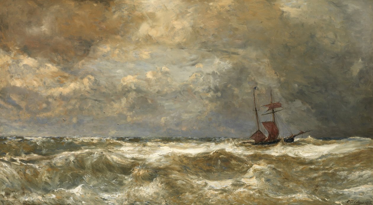 Rozbouřené moře (olej na plátně) od Paul Jean Clays
