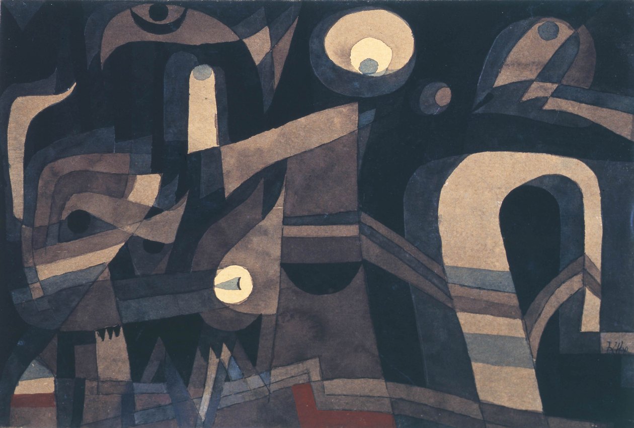V noci zeleno-indická červená, ponurá, 1921. od Paul Klee
