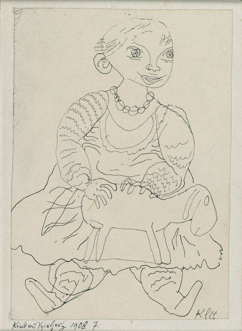 Dítě s hračkou, 1908 od Paul Klee