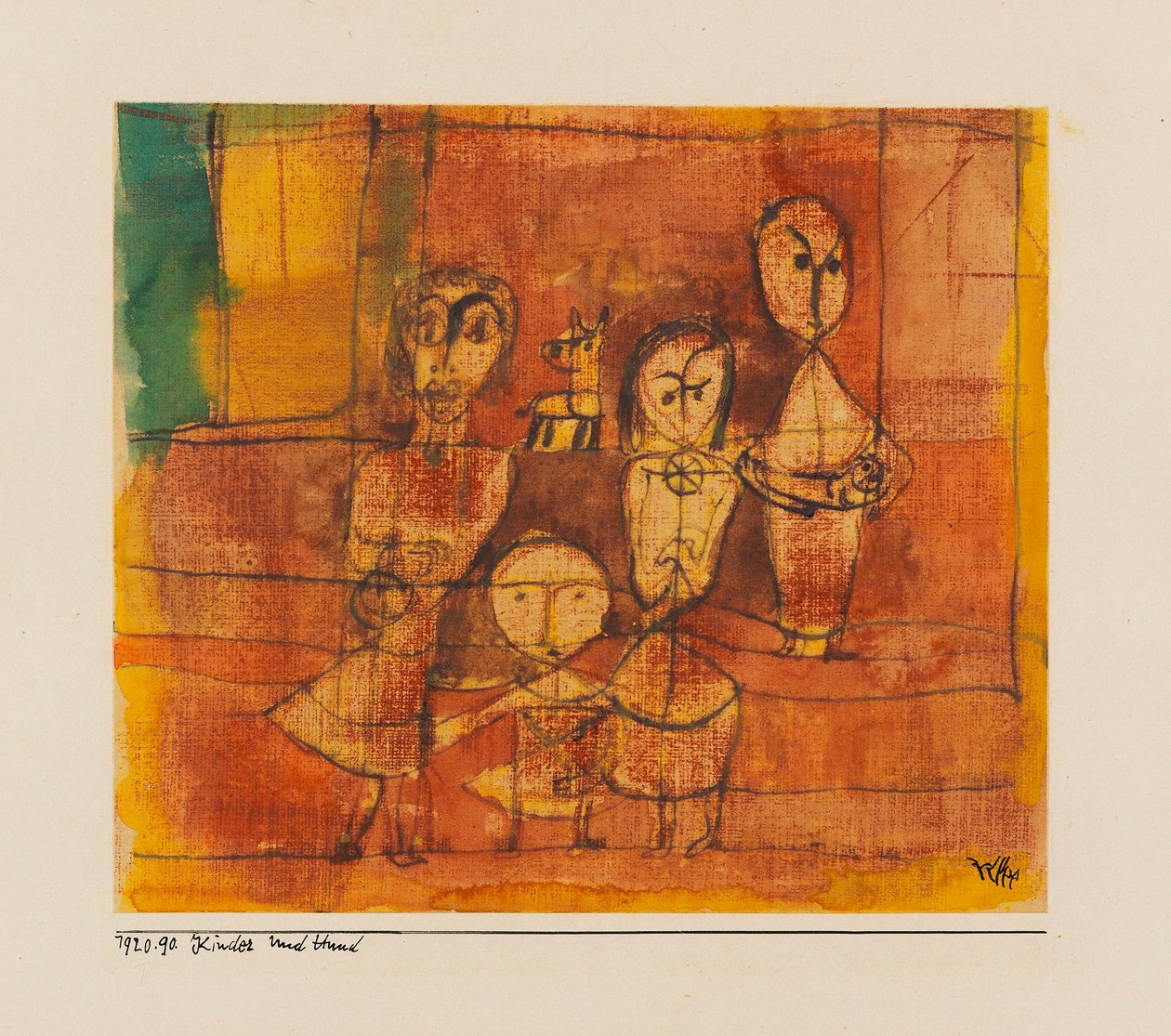 Děti a pes, 1920. od Paul Klee