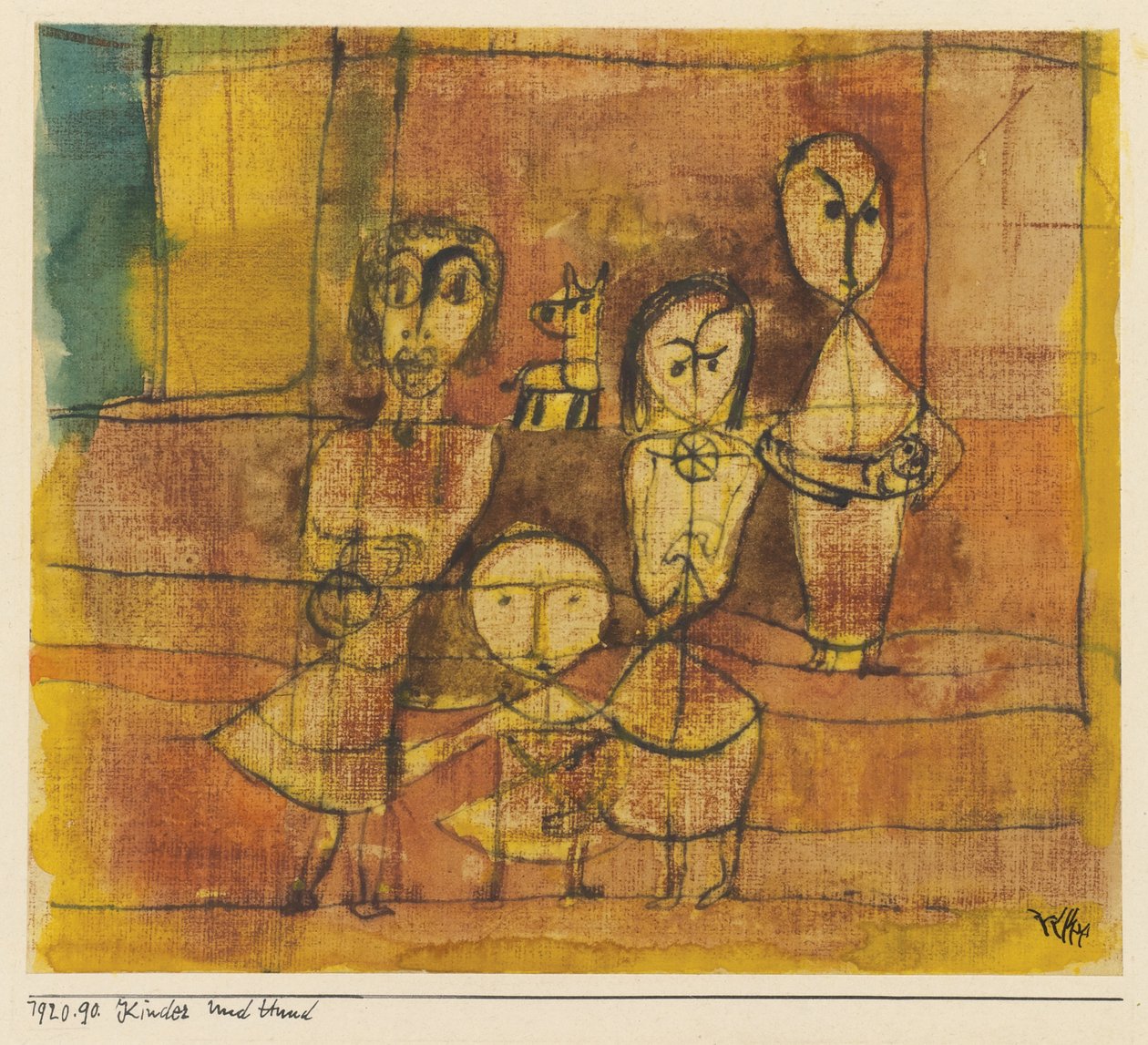 Děti a pes, 1920 od Paul Klee