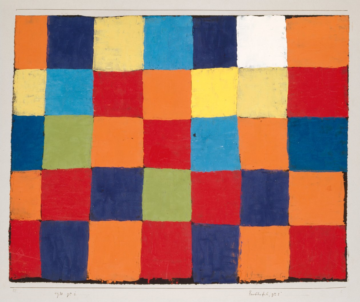 Tabulka barev Qu 1, 1930. od Paul Klee