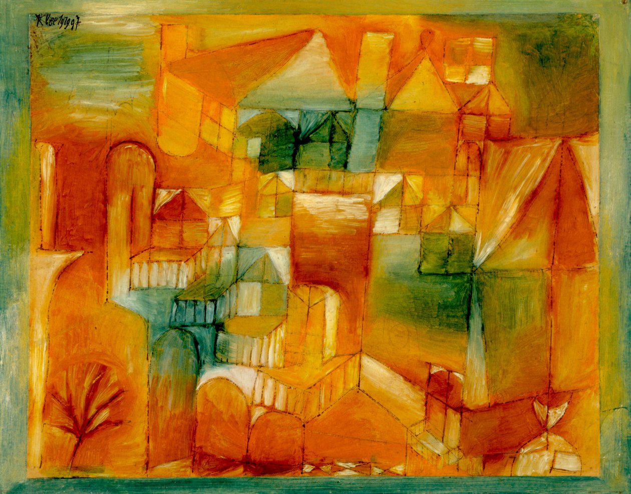 Hnědozelená fasáda, 1919. od Paul Klee
