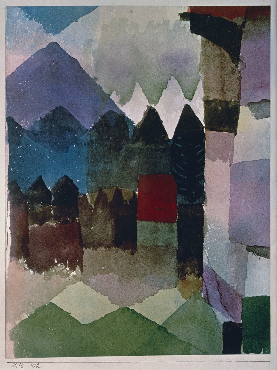Fohnův vítr v zahradě Franze Marca od Paul Klee