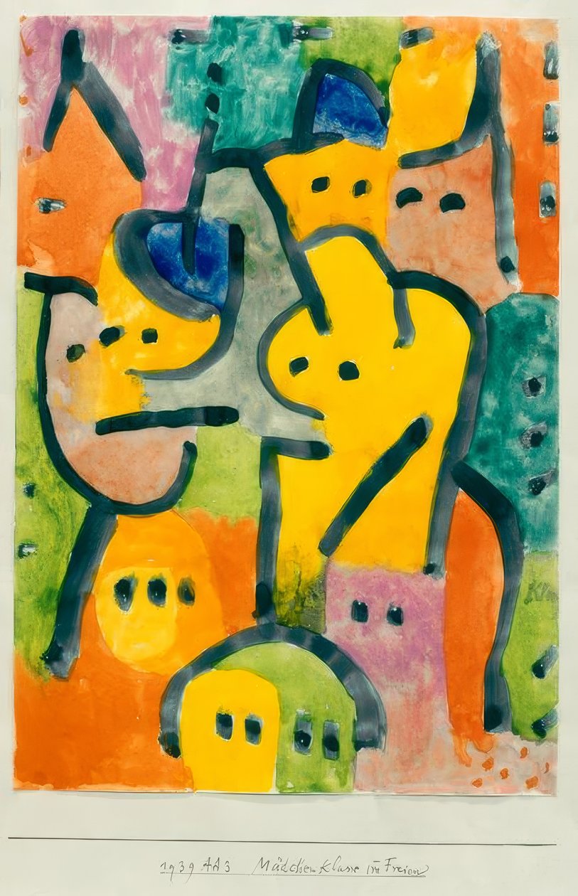 Dívčí třída venku od Paul Klee