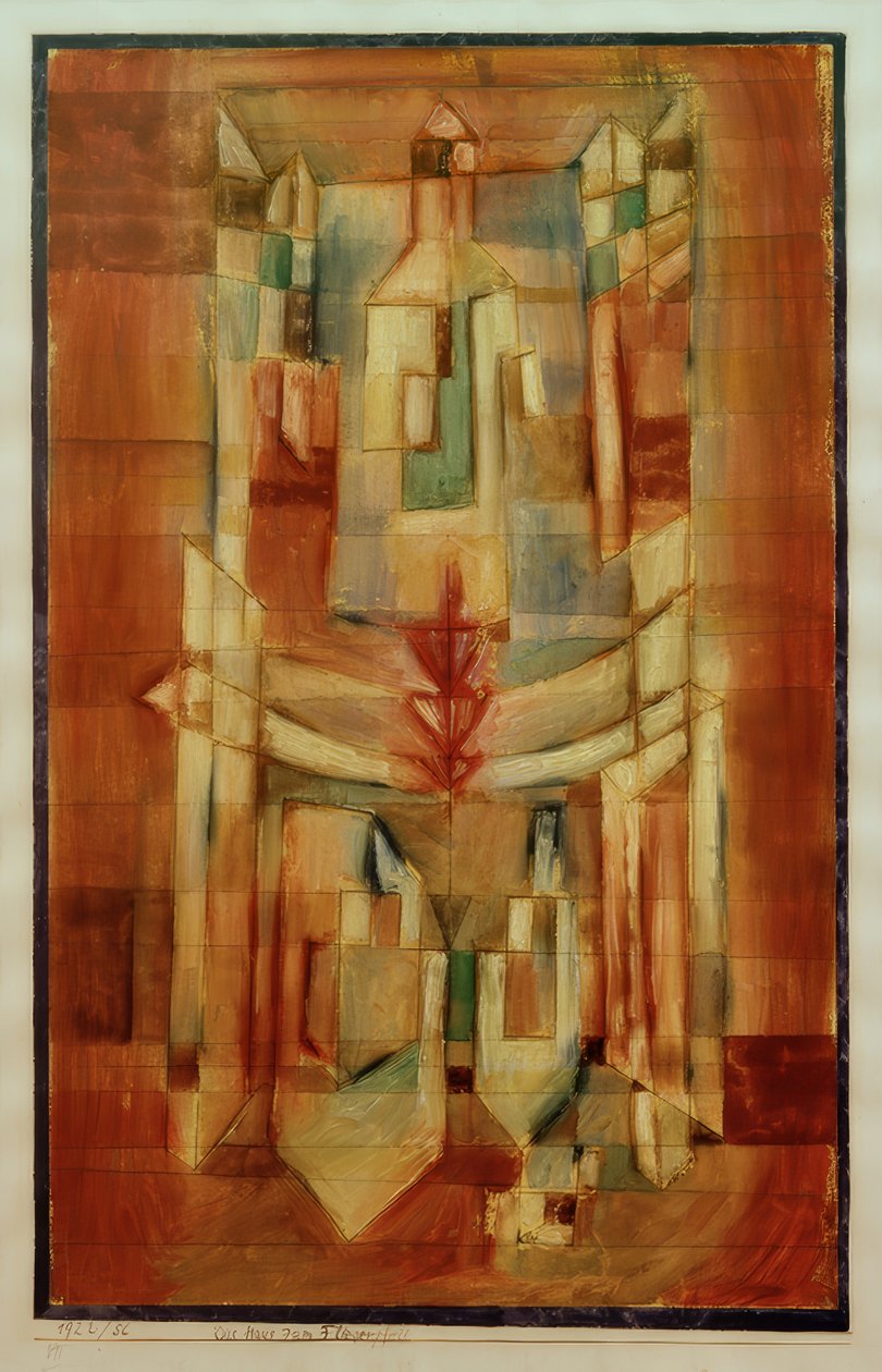 P.Klee, Dům k Pilotově šípu / Malba, 1922 od Paul Klee