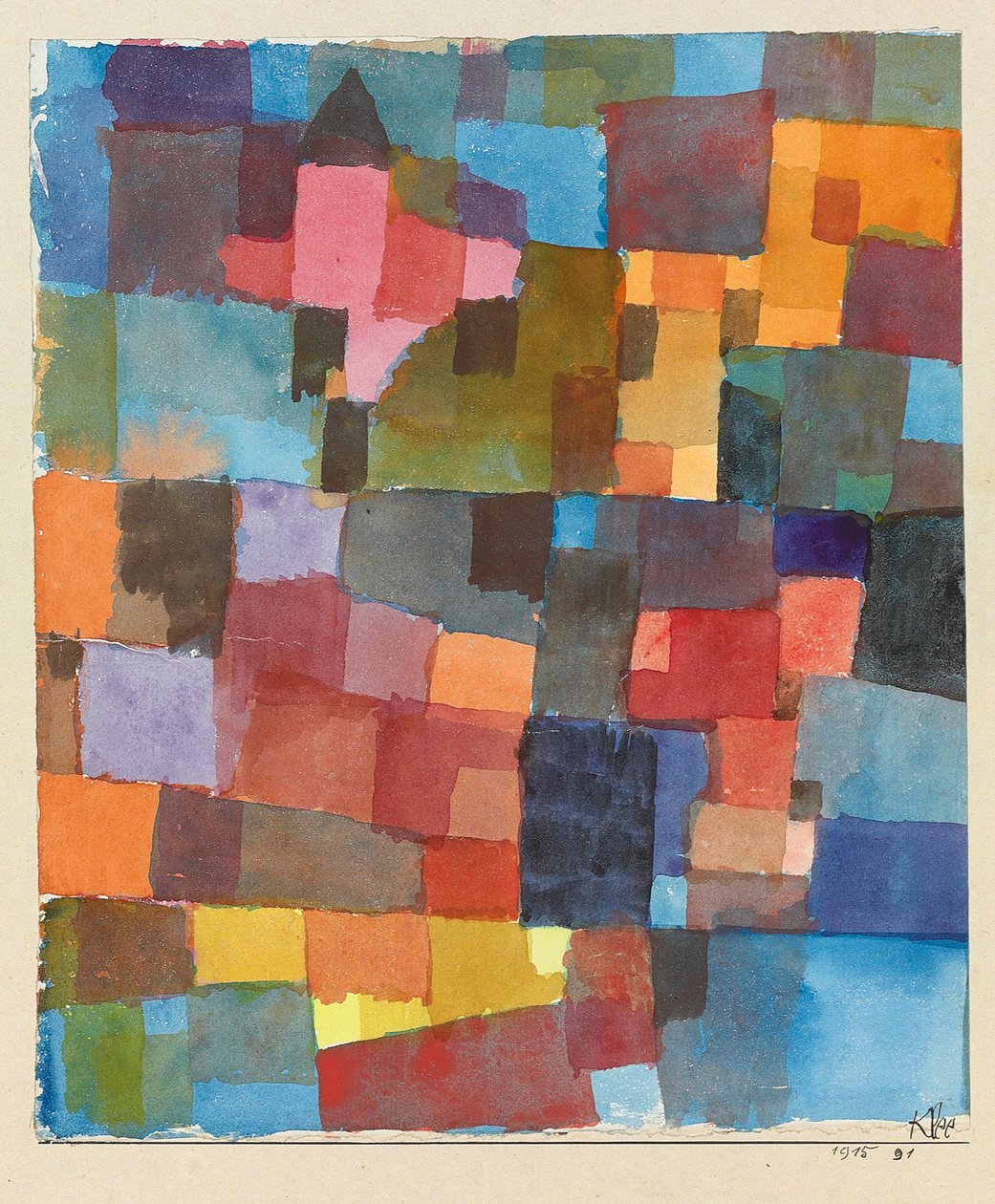 Pokojové architektury na studené a teplé, 1915. od Paul Klee