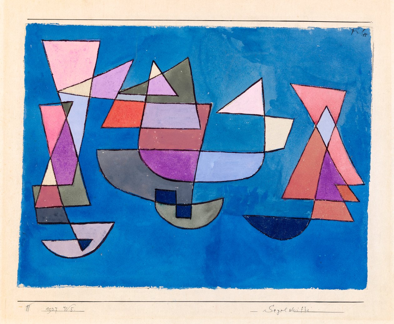 Plachetnice Segelschiffe, 1927. od Paul Klee