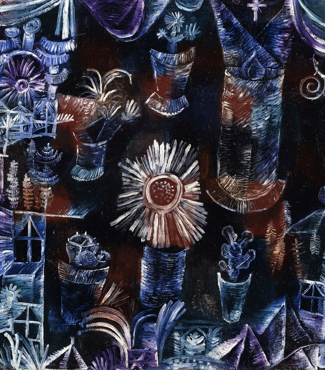 Zátiší s bodlákem; Zátiší s květem bodláku od Paul Klee