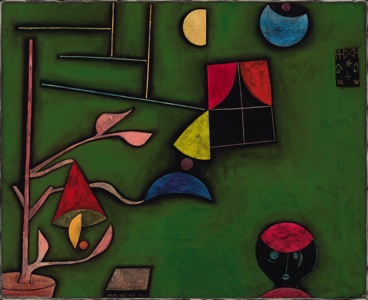 Zátiší s rostlinou a oknem od Paul Klee