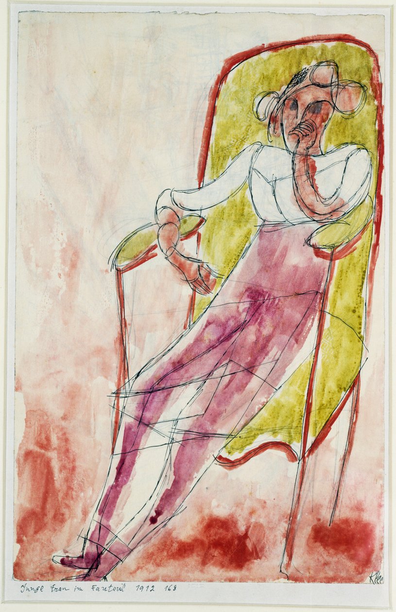 mladá žena v křesle od Paul Klee