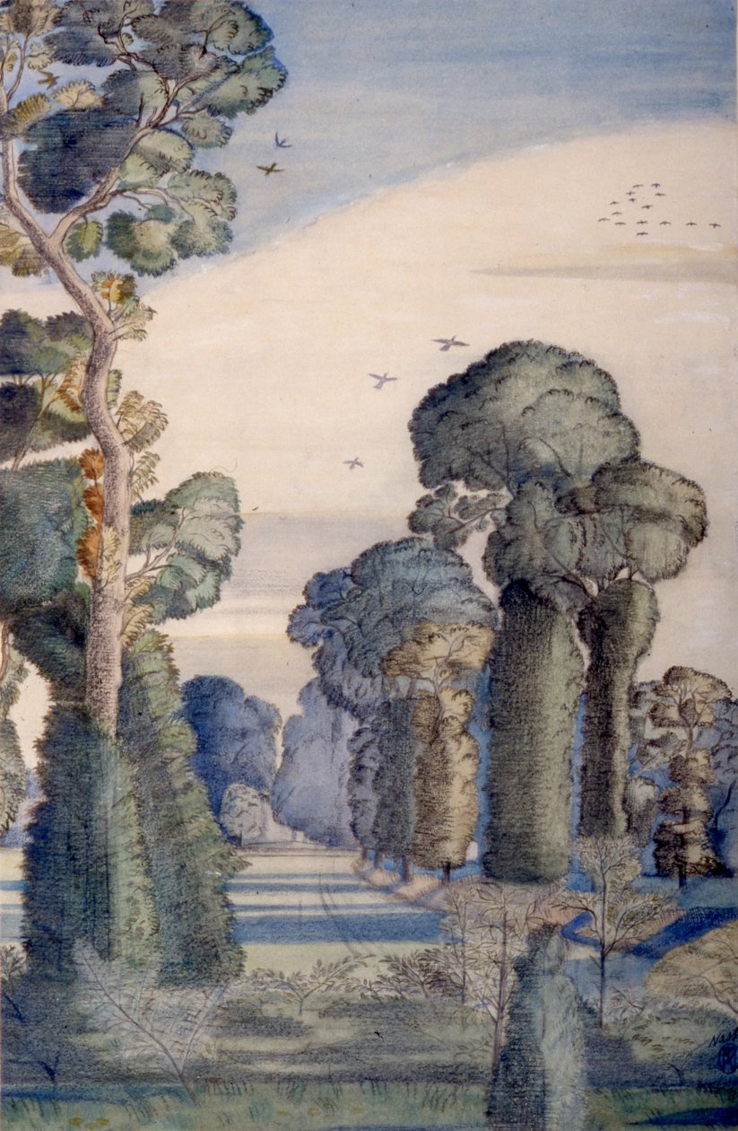 Krajina na Wood Lane od Paul Nash