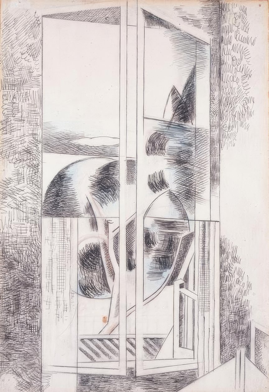 Abstraktní okno Riviera od Paul Nash