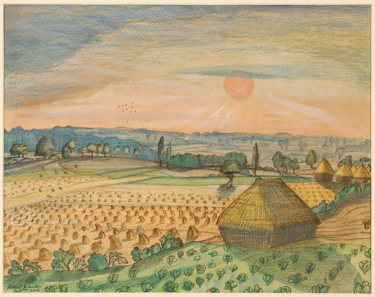 Pohled z Wittenham Clumps od Paul Nash