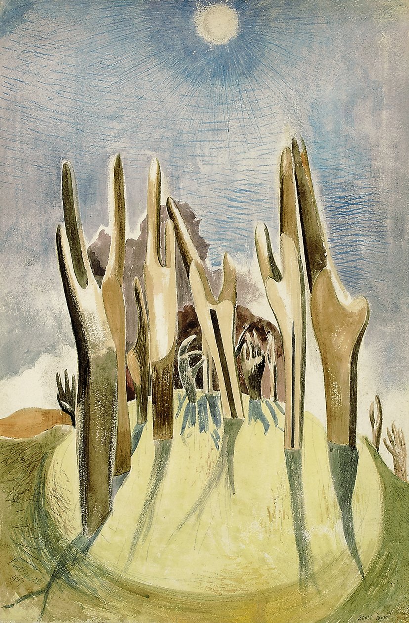 Dřevo na kopci od Paul Nash