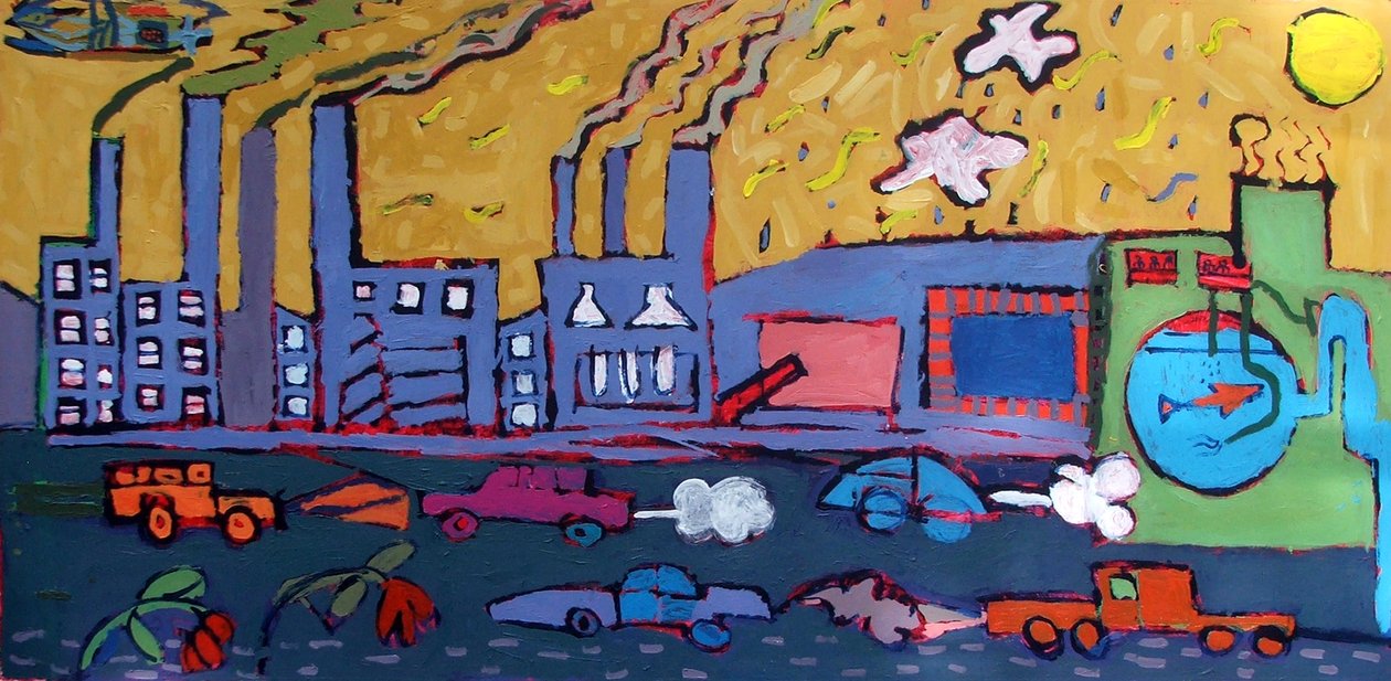 Pollution 2 (akryl na palubě) od Paul Powis