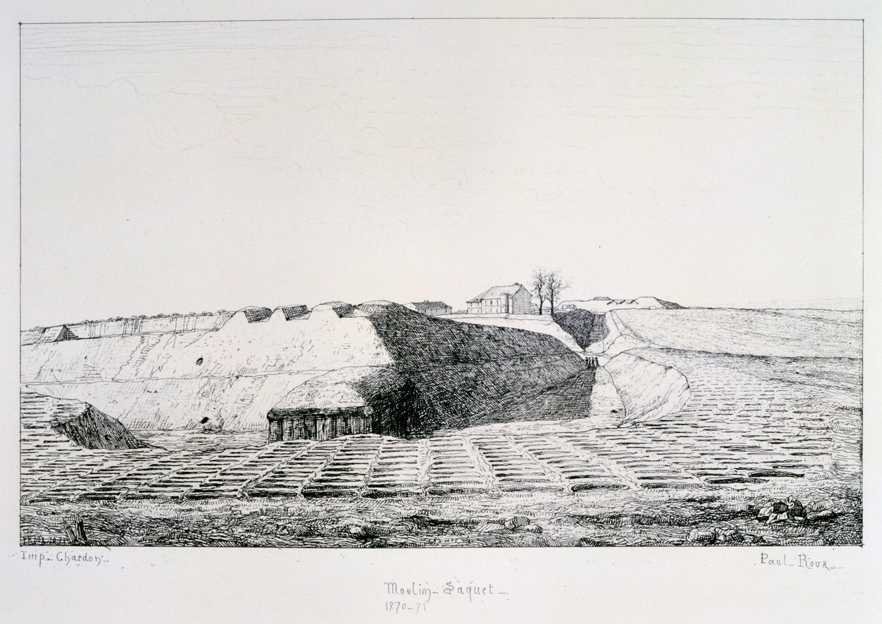 Moulin Saquet, obléhání Paříže, 1870-1871 od Paul Roux