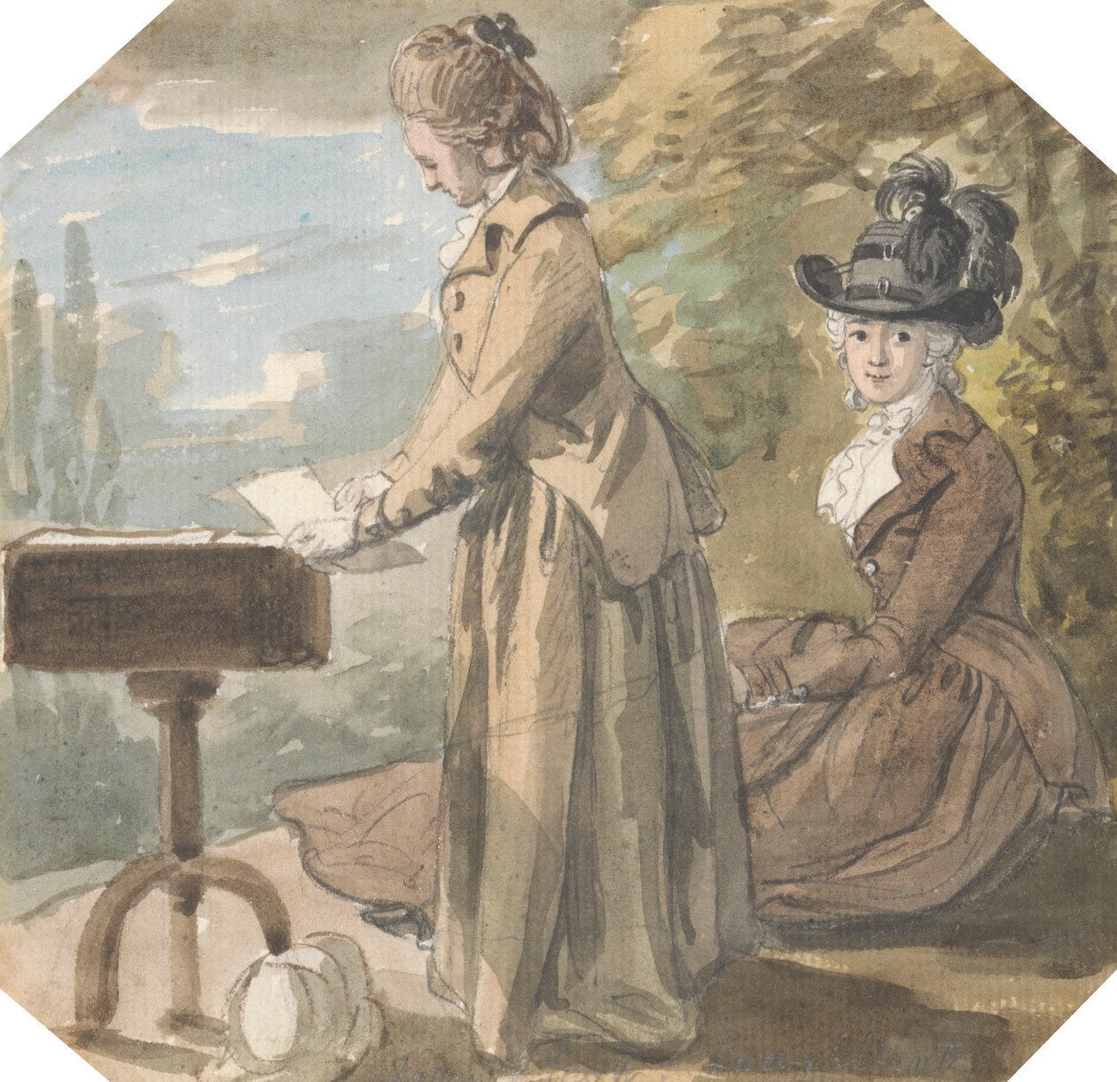 Lady Francis Scott a Lady Elliot od Paul Sandby