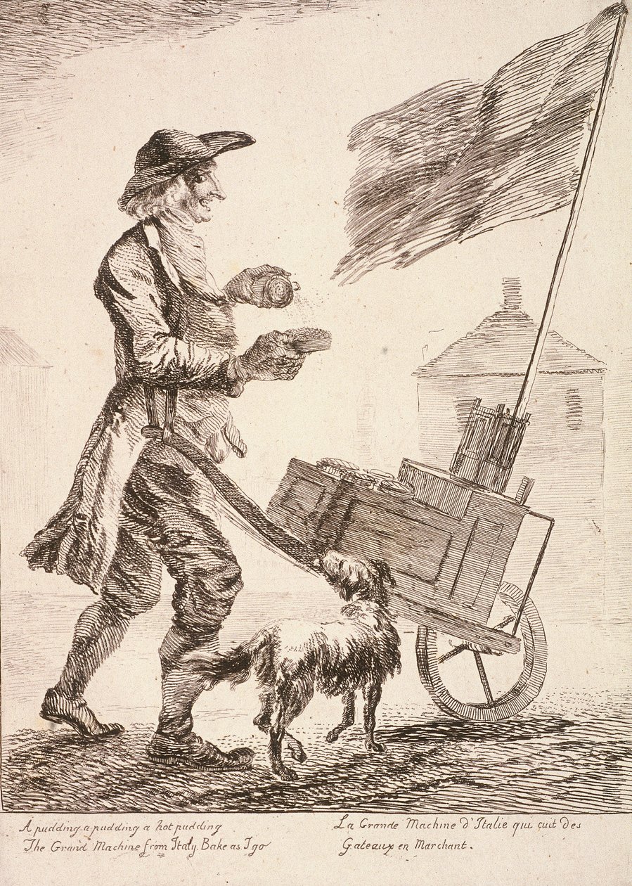 Prodavač pudinků, Cries of London, 1760 od Paul Sandby