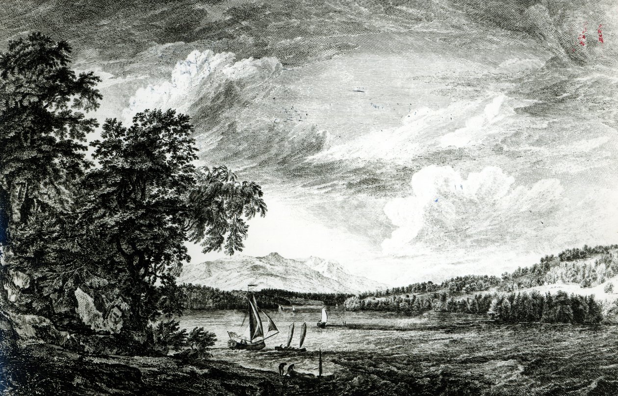 Pohled na Hudsonovu řeku Pakepsey od Paul Sandby