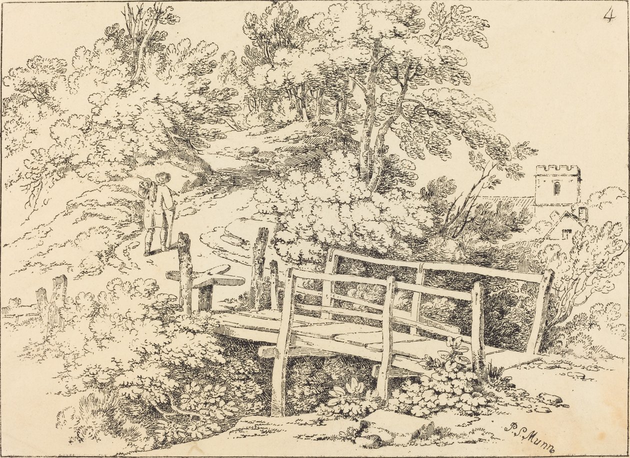 Venkovská lávka (The Traveller) od Paul Sandby Munn