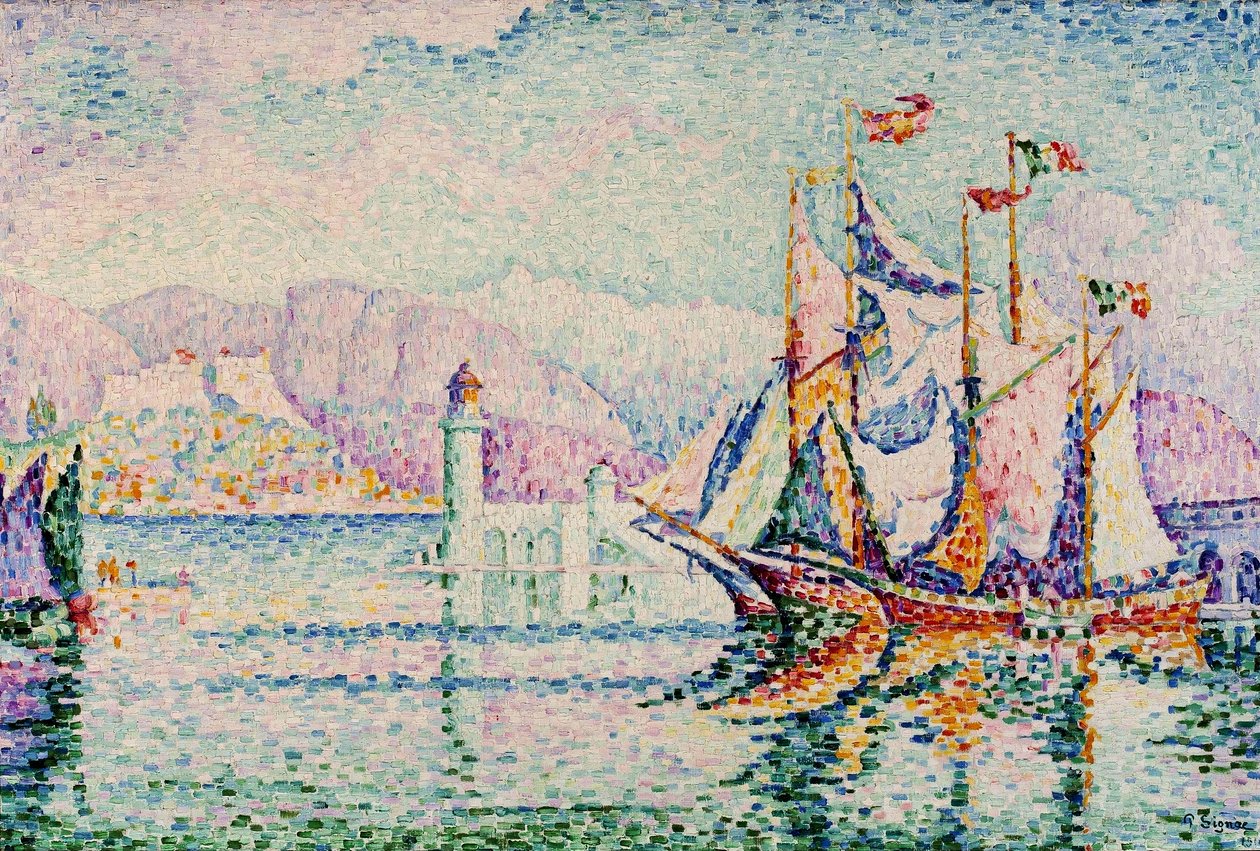 Antibes - ráno. od Paul Signac