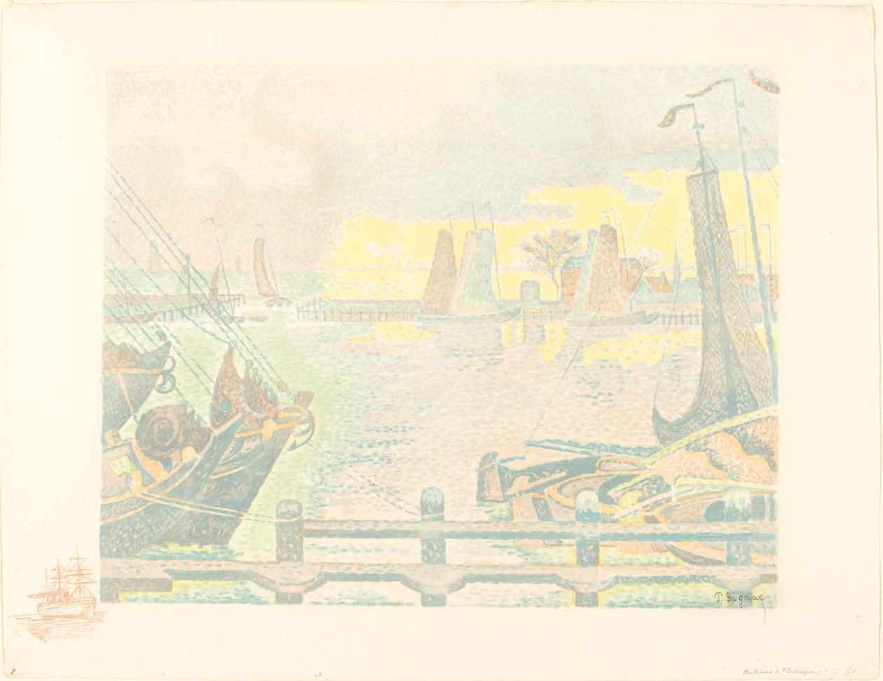 Lodě ve Flushingu od Paul Signac