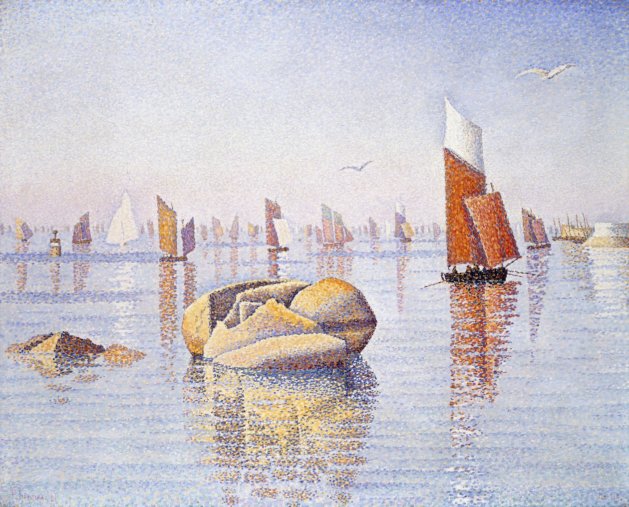 Concarneau, Tiché ráno, 1891 od Paul Signac