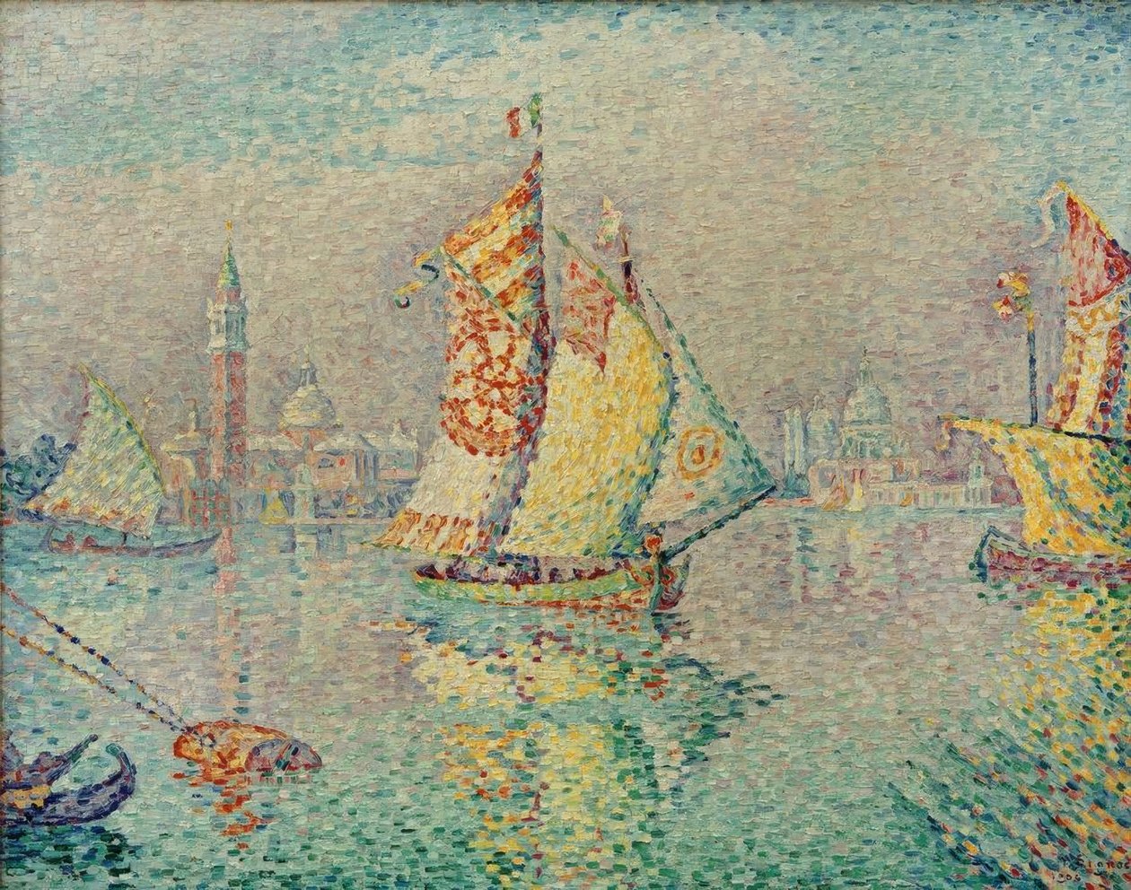 Laguna, žlutá plachta od Paul Signac