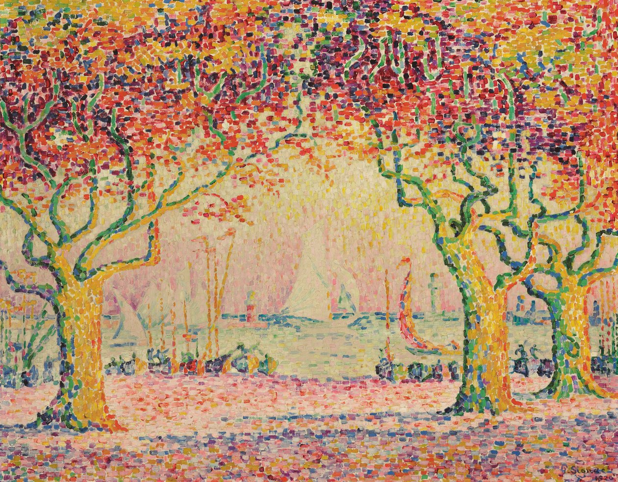 Les Allees, Cannes, 1918-1920 od Paul Signac